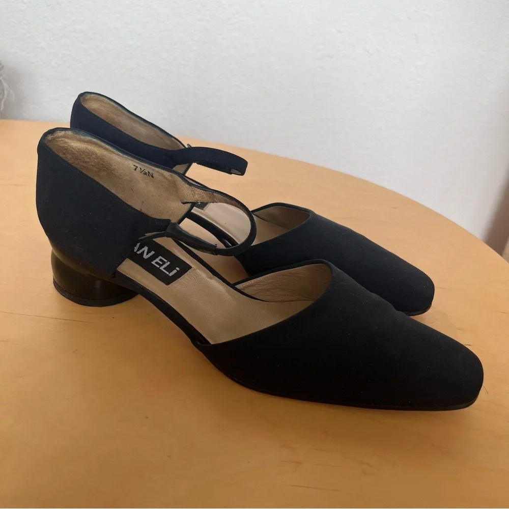 Vaneli Matte Navy Blue Heels Mary Jane Square Toe Size 7.5 - Picture 5 of 7
